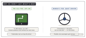 forward guidance explained old fed GPS vs Warsh quiet driver