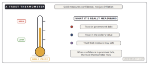 gold price as trust thermometer measuring confidence in dollar and debt
